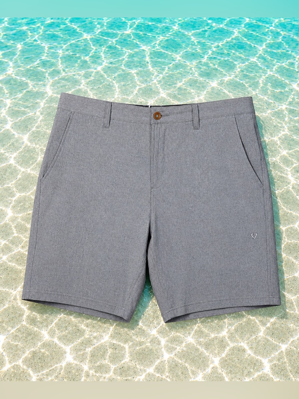 Vissla 36x8 Grey Flatfront Cotton Blend Hybrid Shorts